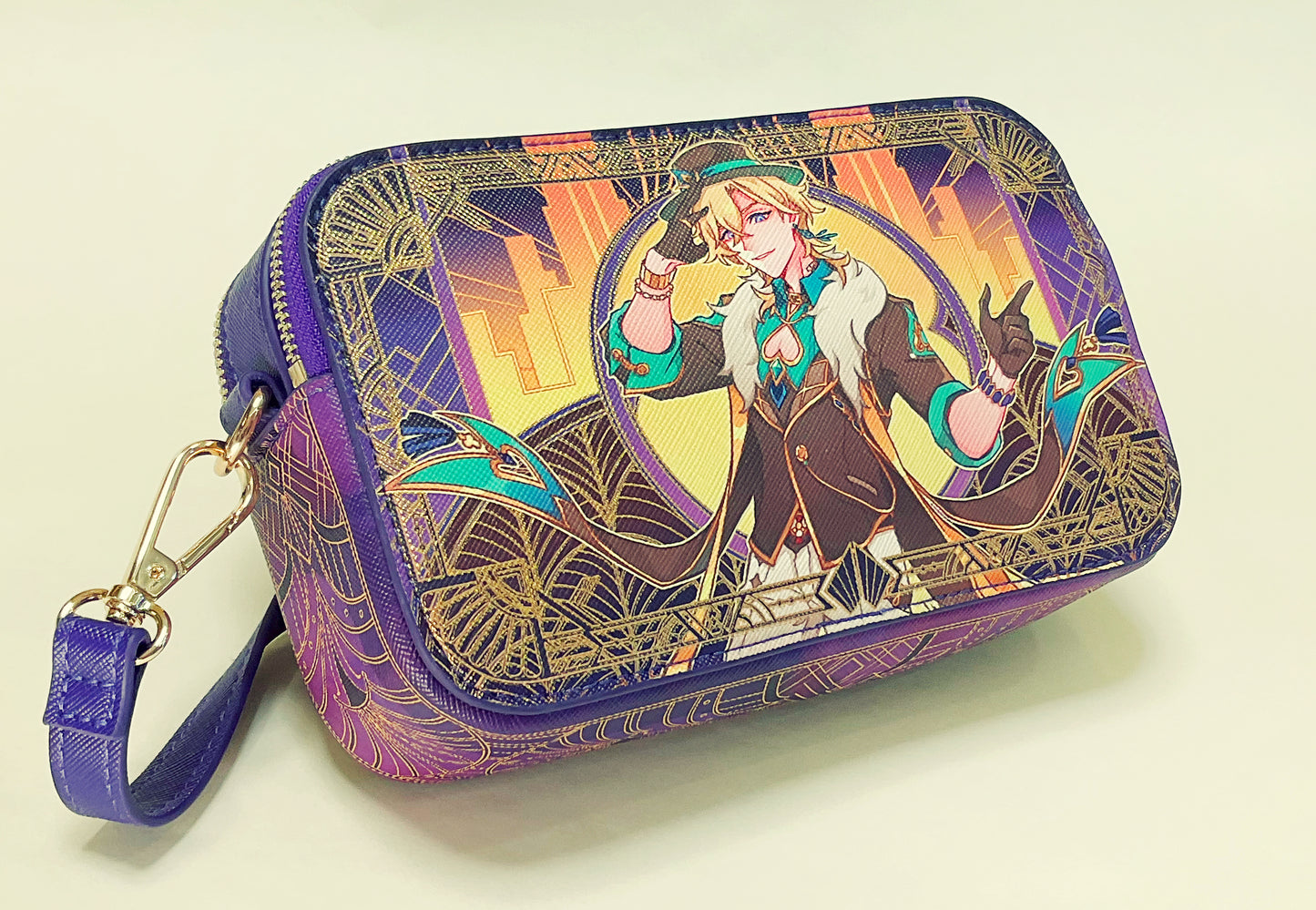 Aventurine Gold Foil Messenger Bag