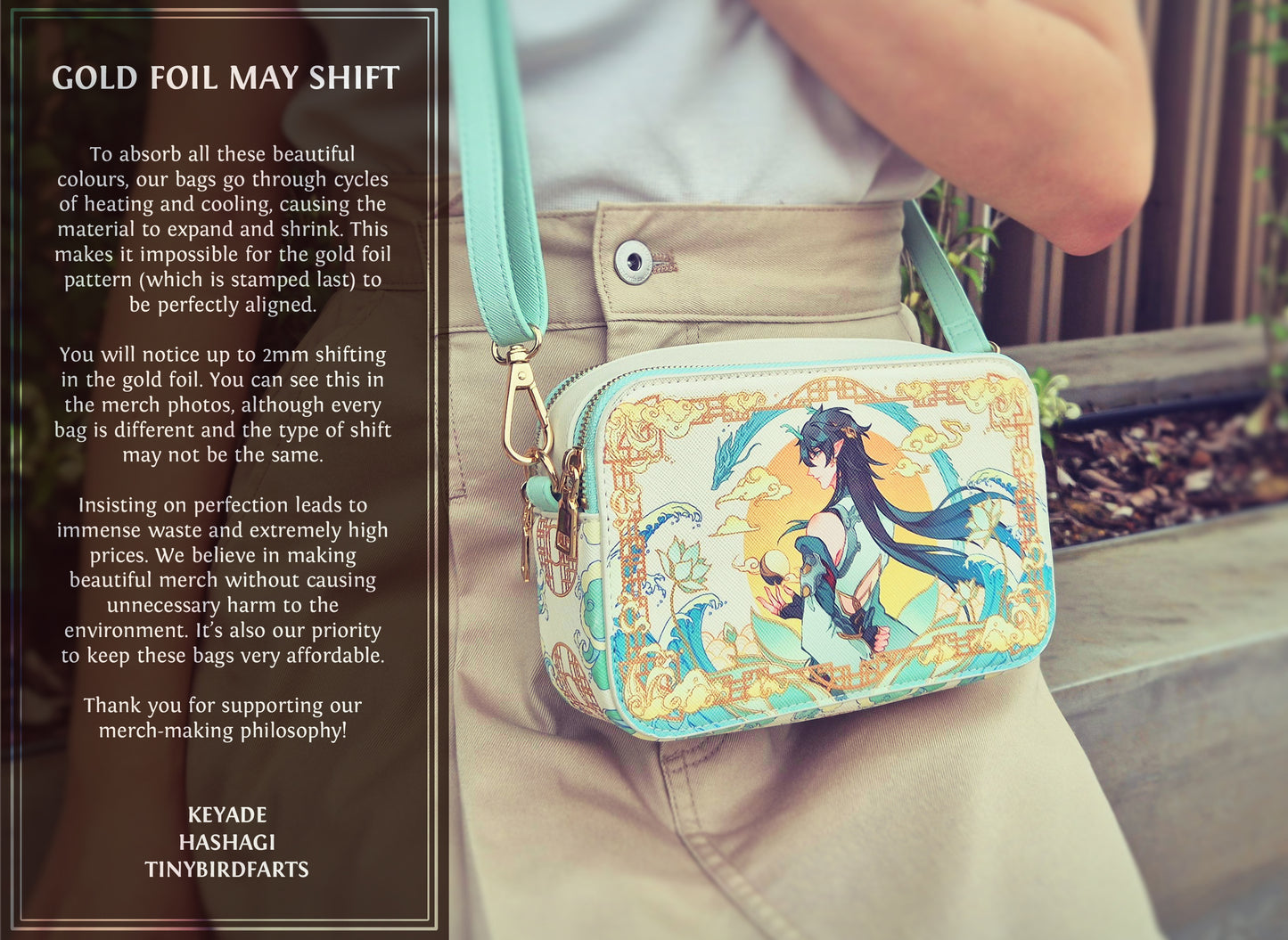 Dan Heng Gold Foil Messenger Bag