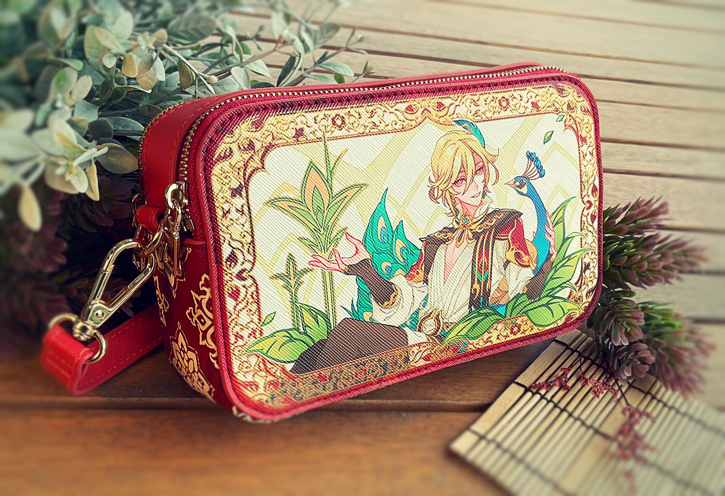 Kaveh Gold Foil Messenger Bag