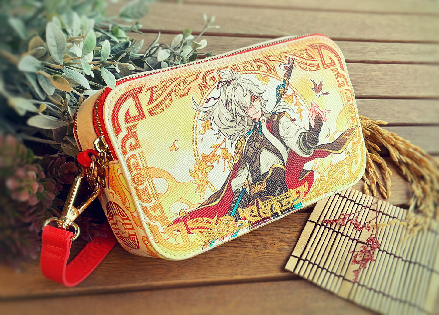 Jing Yuan Gold Foil Messenger Bag